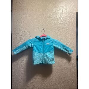 Columbia Blue Fleece Full Zip Up Jacket Little Girls Size 18-24 Months